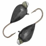 Фото капля с ушком d 4,0 мм, вес 1,04 гр, черный никель  с камнем /10 шт/