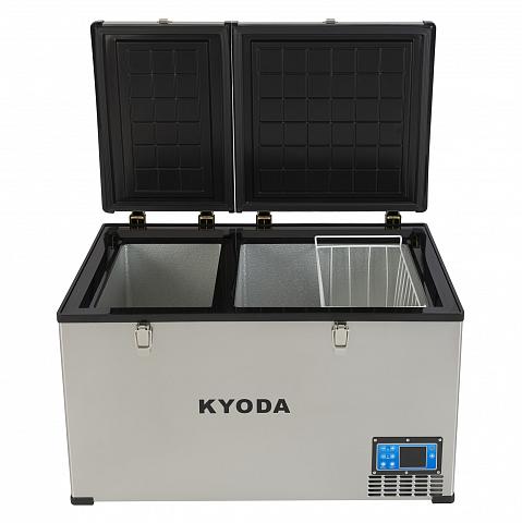 Фото автохолодильник kyoda bcds100, двухкамерный, объем 100 л, вес 32 кг
