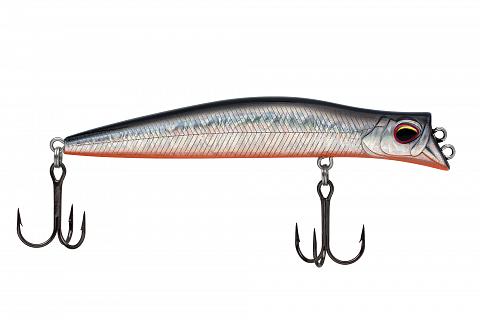 Фото воблер kyoda pocky minnow-100f, длина 100 мм, вес 10,5  гр, цвет p1040 заглубление 0 - 0,2 м.